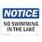 Signmission Safety Sign, OSHA Notice, 7" Height, Rigid Plastic, No Swimming In The Lake Sign, Landscape OS-NS-P-710-L-14875 - alternate 1